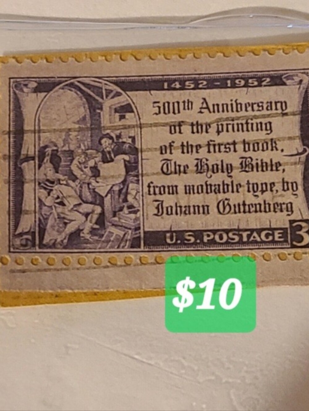 Estate Purple and Cream 500th Anniversary Stamp